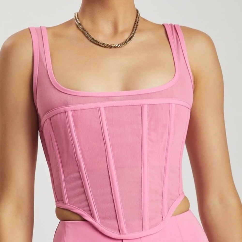 Pink Meshki Corset Bustier